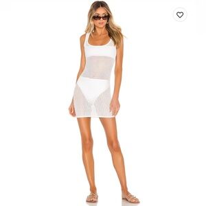Superdown White Mesh Dress